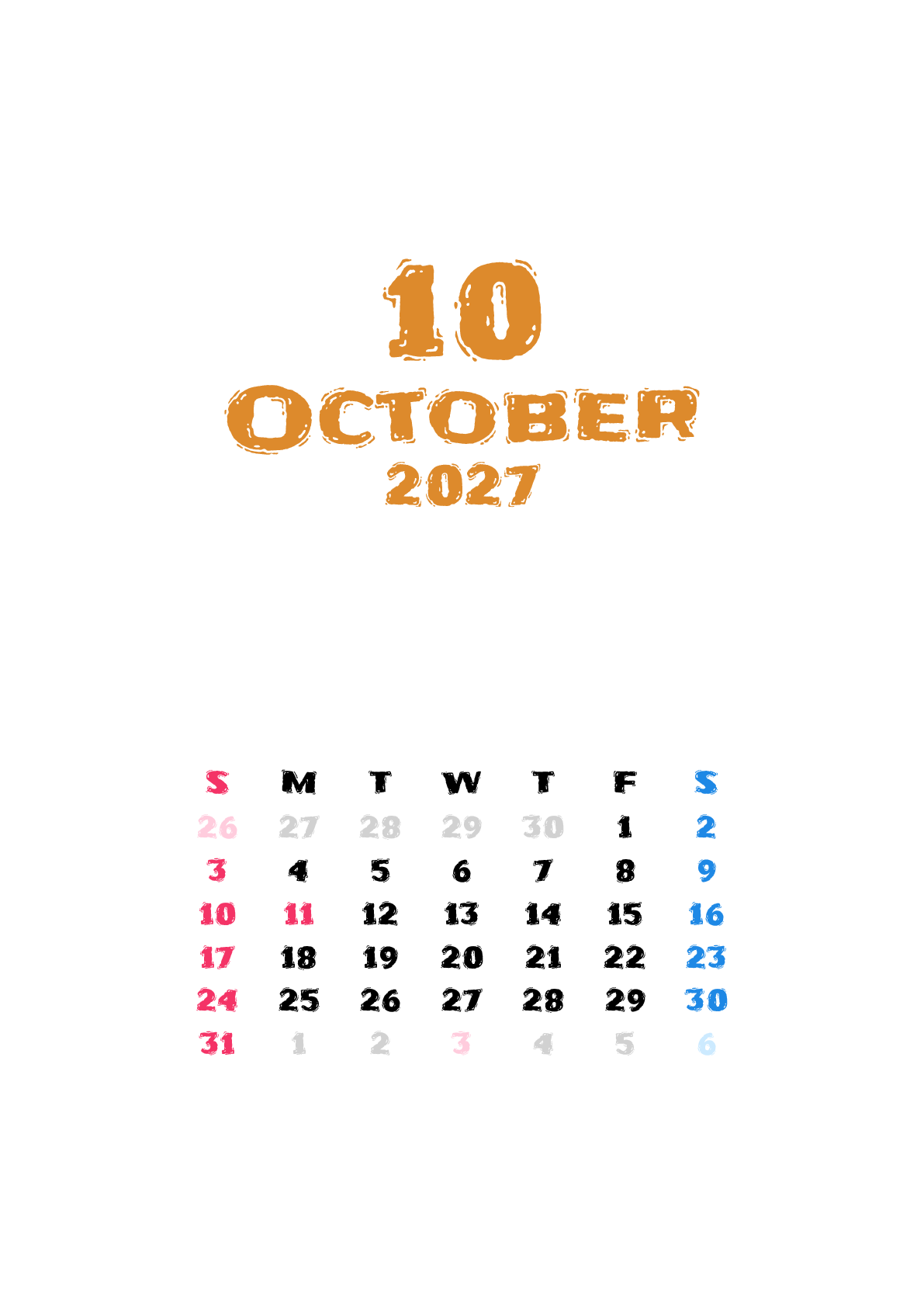 A判（A4,A5 など）,縦向き,１ヶ月,日曜始まり,祝日名,六曜,節季,月齢,満月新月入り