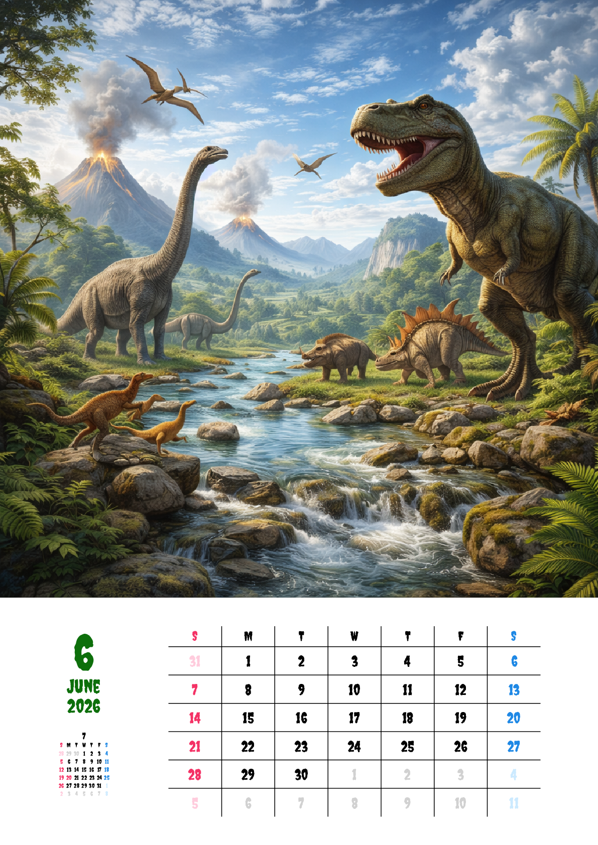 A判（A4,A5 など）,縦向き,１ヶ月,日曜始まり,写真入り