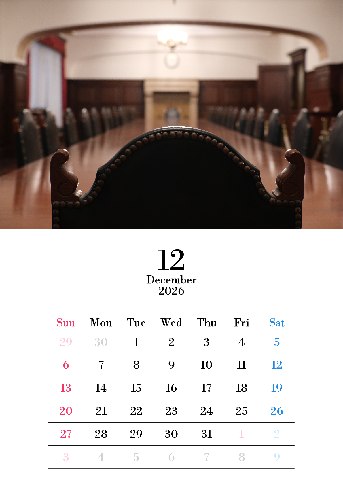A判（A4,A5 など）,縦向き,１ヶ月,日曜始まり,写真入り