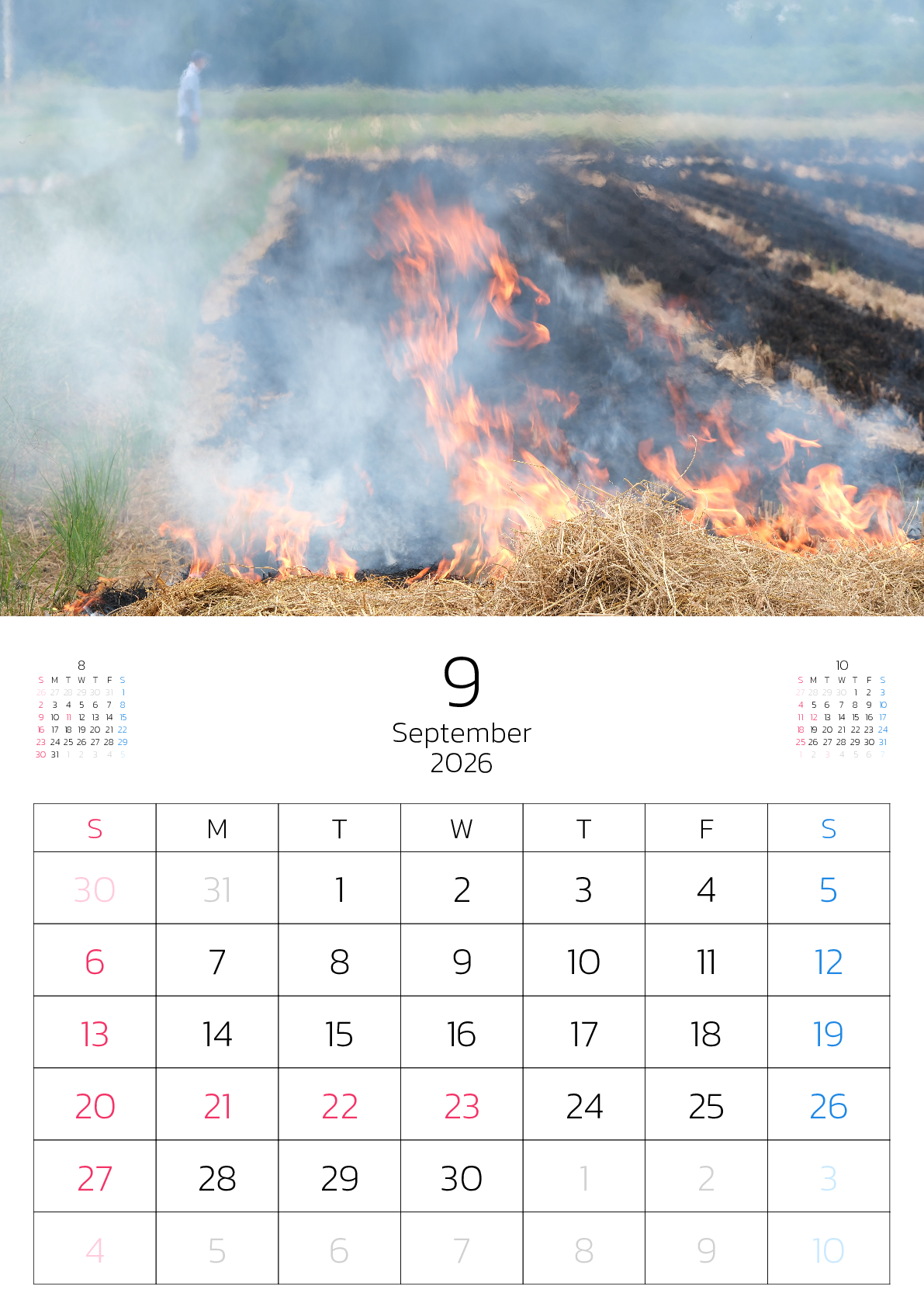 A判（A4,A5）,縦向き,１ヶ月,日曜始まり,写真入り