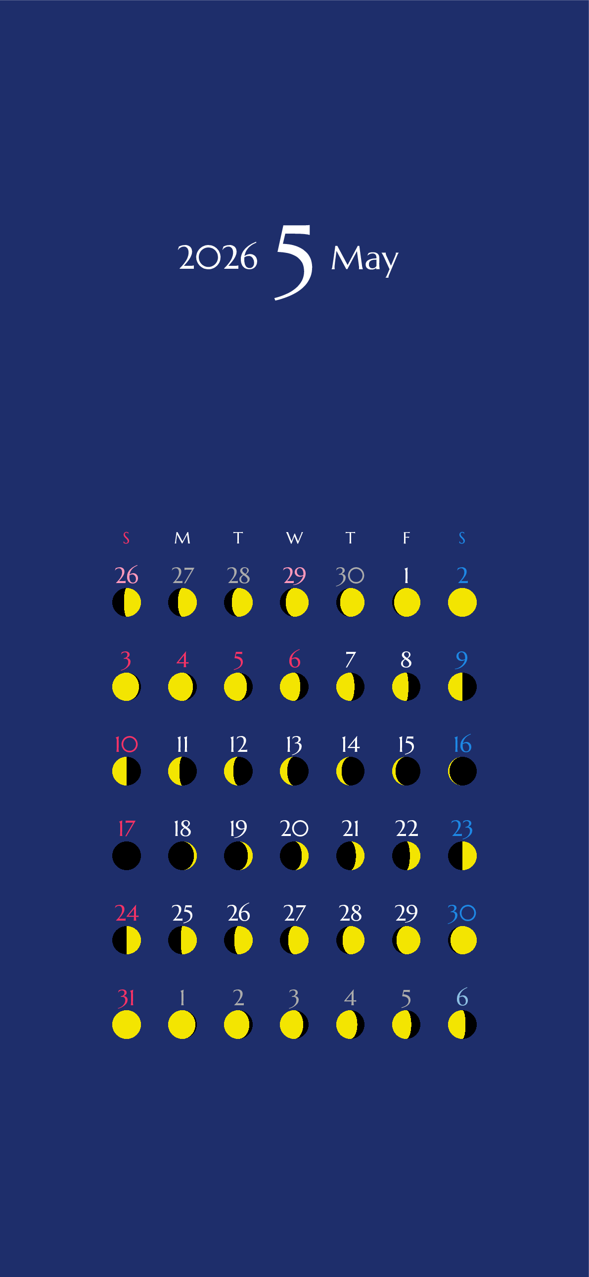 Android Galaxy S22-S24,縦向き,１ヶ月,日曜始まり,背景色設定