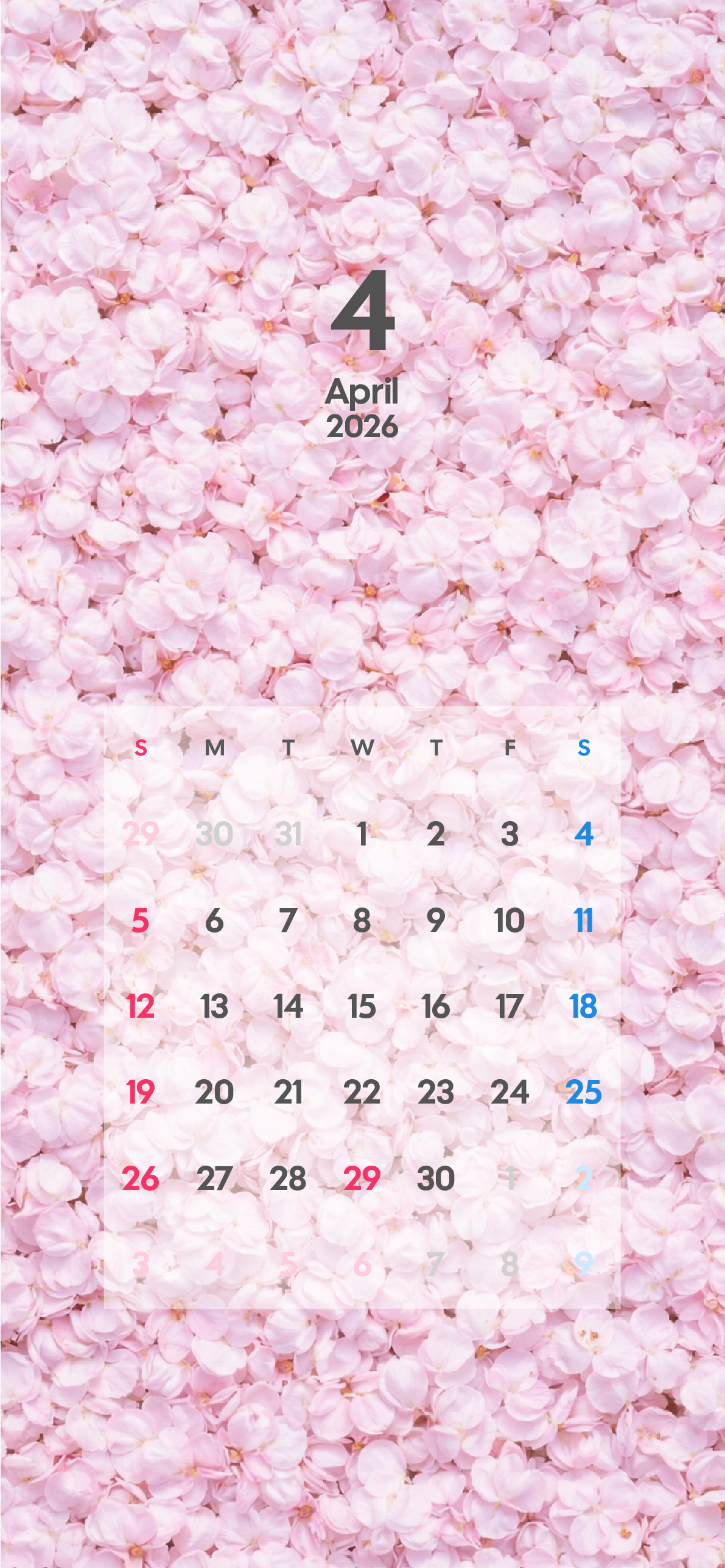 iPhone 12,12 Pro,13,13 Pro, 14, 14 Pro,縦向き,１ヶ月,日曜始まり,背景全面写真入り