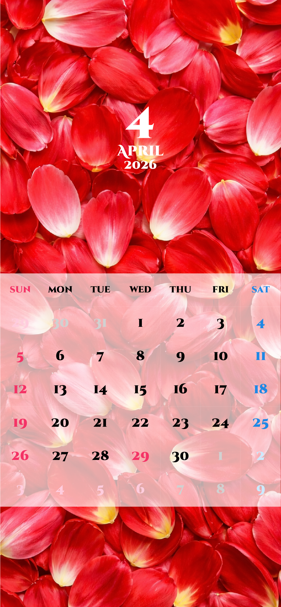 iPhone 12,12 Pro,13,13 Pro, 14, 14 Pro,縦向き,１ヶ月,日曜始まり,背景全面写真入り