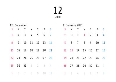 カレンダー No.1 