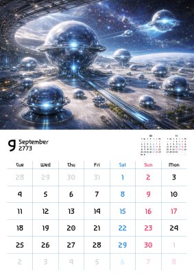 カレンダー No.10 未来の地球をイメージしたAI生成画像