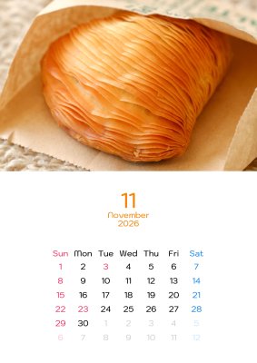 カレンダー No.19 焼きたてパン