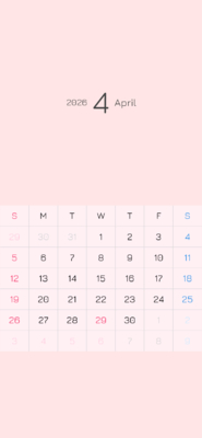 カレンダー No.22 シンプルな、スマホ壁紙用です。