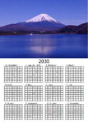 縦１年写真入りカレンダー